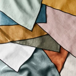 Serviette De Table CARLINA Vert De Gris Et Bourdon Noir -Maison Linge Magasin serviette de table CARLINA 006405 V4G 10