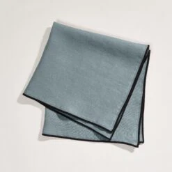 Serviette De Table CARLINA Vert De Gris Et Bourdon Noir -Maison Linge Magasin serviette de table CARLINA 006405 V4G 4