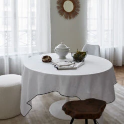 Serviette De Table CARLINA Blanc Pur Et Bourdon Noir -Maison Linge Magasin serviette de table CARLINA 006405 WG 2