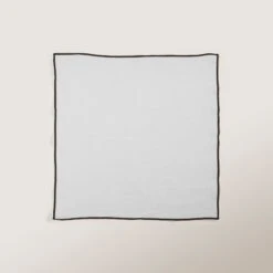 Serviette De Table CARLINA Blanc Pur Et Bourdon Noir -Maison Linge Magasin serviette de table CARLINA 006405 WG 5