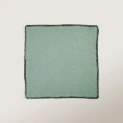 Serviette De Table NINO Vert De Gris Et Feston Noir -Maison Linge Magasin serviette de table NINO 007350 V4FG 5
