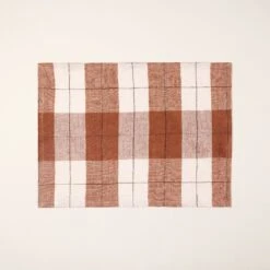 Set De Table GREGORY Brique Et Blanc Cassé -Maison Linge Magasin set de table GREGORY 007685 WM 4