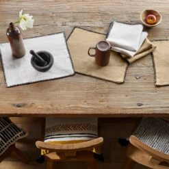 Set De Table NINO Seigle Et Feston Noir -Maison Linge Magasin set de table NINO 007351 N12FG 1