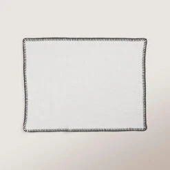 Set De Table NINO Blanc Minéral Et Feston Noir -Maison Linge Magasin set de table NINO 007351 WFG 4