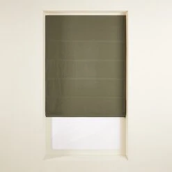 Store Bateau Occultant CARLINA Kaki Grisé Et Bourdon Noir -Maison Linge Magasin store bateau occultant CARLINA 007339 GVG 4