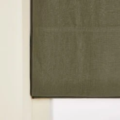 Store Bateau Occultant CARLINA Kaki Grisé Et Bourdon Noir -Maison Linge Magasin store bateau occultant CARLINA 007339 GVG 7