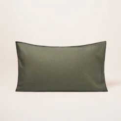 Taie D'oreiller CARLINA Kaki Grisé Et Bourdon Noir -Maison Linge Magasin taie d oreiller CARLINA 005723 GVG C3 4