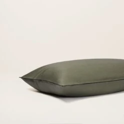 Taie D'oreiller CARLINA Kaki Grisé Et Bourdon Noir -Maison Linge Magasin taie d oreiller CARLINA 005723 GVG C3 5